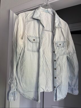 Light Wash (White ish Blue) Chambrey Denim Shirt - Casual Button-Up